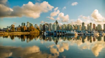 buildings and body of water